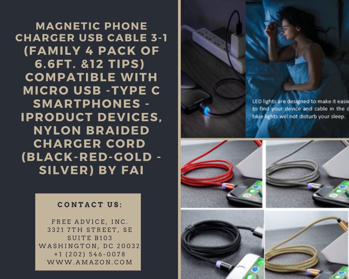Special Features:
1. 3in1 UNIVERSAL COMPATIBILITY 
2. ONE-HAND OPERATION &amp; FAST CHARGING
3. 360°ROTATING HEAD &amp; INTERFACE DUST-PROOF
4. STRONG MAGNETIC DESIGN &amp; NYLON BRAIDED
#3in1 #magnetic #phone #charger #microUSB #typeC #iProducts Click the link below.
amazon.com/dp/B08F2MTBXP/…