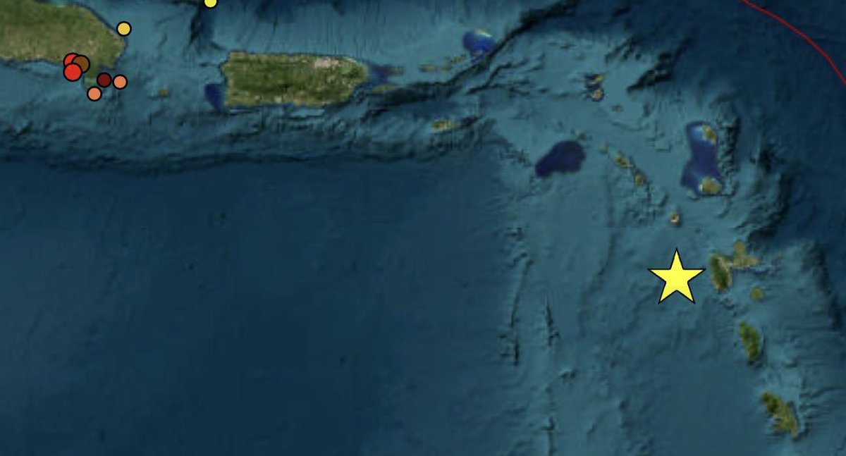 PTorresTV's tweet photo. #PuertoRico Temblor magnitud 6.2 en el caribe a 103 millas de profundidad. No hay aviso o amenaza de tsunami. https://t.co/CVWCzLeFXP