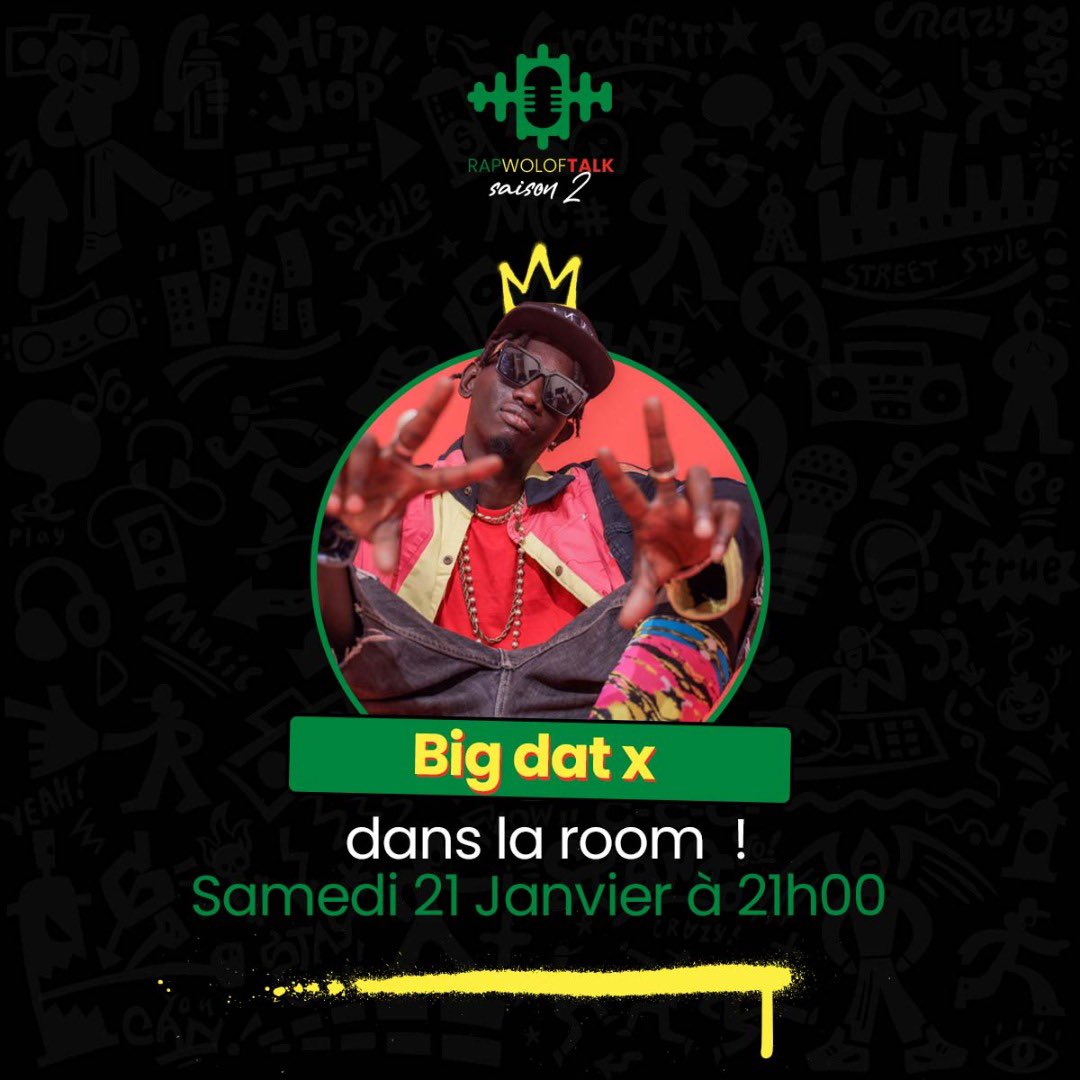 rapwoloftalk's tweet image. Yo #MicCheck 🎤🎙️
L’invité de ce nouvel épisode de #rapwoloftalk sera @BigDatX2 !
Rendez-vous demain à 20:30 sur clubhouse 👉🏾 clubhouse.com/event/P96GdAVk…
Cc @PoScible95