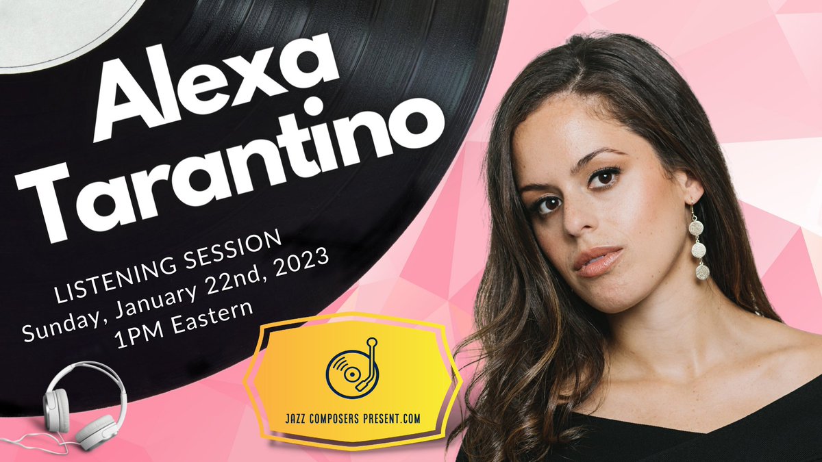 JazzComposersPresent.com is excited for our next livestream Listening Session - Sun, Jan. 22nd at 1:00pm ET ft. @tarantino_alexa with Erica Seguine @ESSBJO. Alexa will be discussing recordings that have inspired her as a saxophonist & composer. A live Q&A will conclude the event.