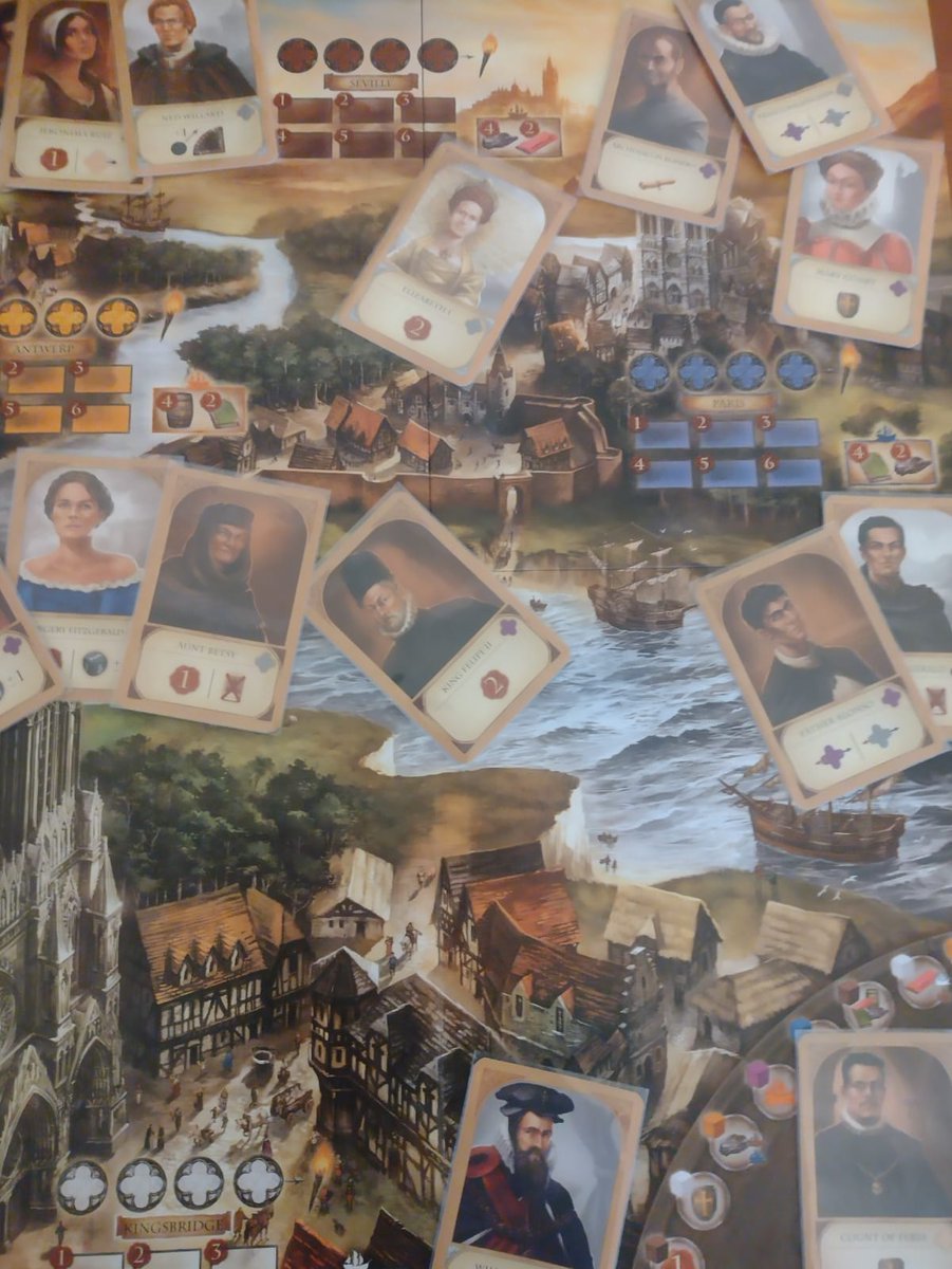 GameOnNorth's tweet photo. Do you have any games adapted from books - and did you read or play it first? This adaptation of Ken Follet's "A Column of Fire" promises to immerse you in the political, religious and social struggles of 16th century Europe, with some gorgeous artwork too! 
#boardgames https://t.co/6IvZA9K3OA