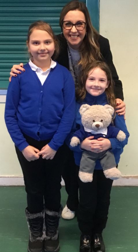 DBJSchool's tweet photo. On Tuesday, we were visited by our CEO 
@cathiepaine, who inspired our children and our Attendance Mascot, Barley Bear, with a talk on the theme of Aspirations. 

Thank you, Ms Cathie for giving us lots to think about and encouraging us to always reach higher. https://t.co/5izuEv1WLz