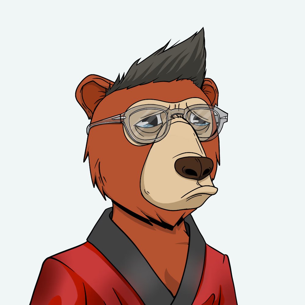 RicTemm1402's tweet photo. Look at this #OBYC #7719, this bear looks sad cause he needs a NEW home! 
He is BORED but he is OKAY.
https://t.co/baSxHwJexL

He is NOT transformed yet so YOU can choose which path!
Machine or Mutant?
@OkayBearsYC #FloorBear #MvM #OBYC #NFT #Trending #NFTCommunity https://t.co/8bwKnjljWG