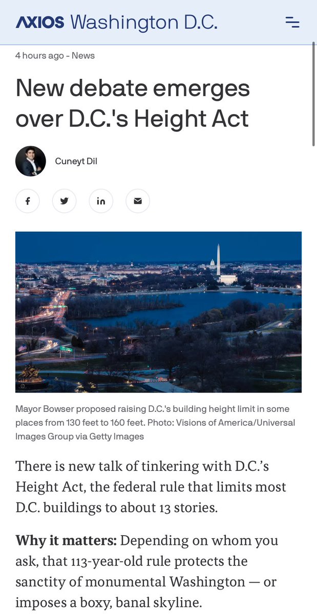 I like how the author says 

“Why it matters: because some people don’t like the skyline” 

Instead of

“Why it matters: because the arbitrary rule from the early 1900s has helped cause a massive housing shortage, driving up rents to unaffordable levels”

Great priorities!
