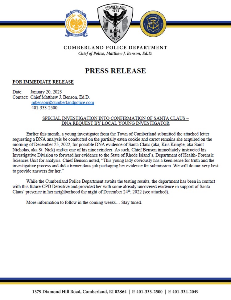 Cumberland RI Police tweet media