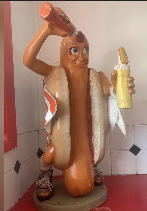 KMJNOW's tweet photo. THIS is the #Weinerman statue at @DairyWinkle1 in West Virginia discussed by @CGProgram &amp; @MattOtstot on Fresno’s #MorningNews. https://t.co/uH9XeVglMO