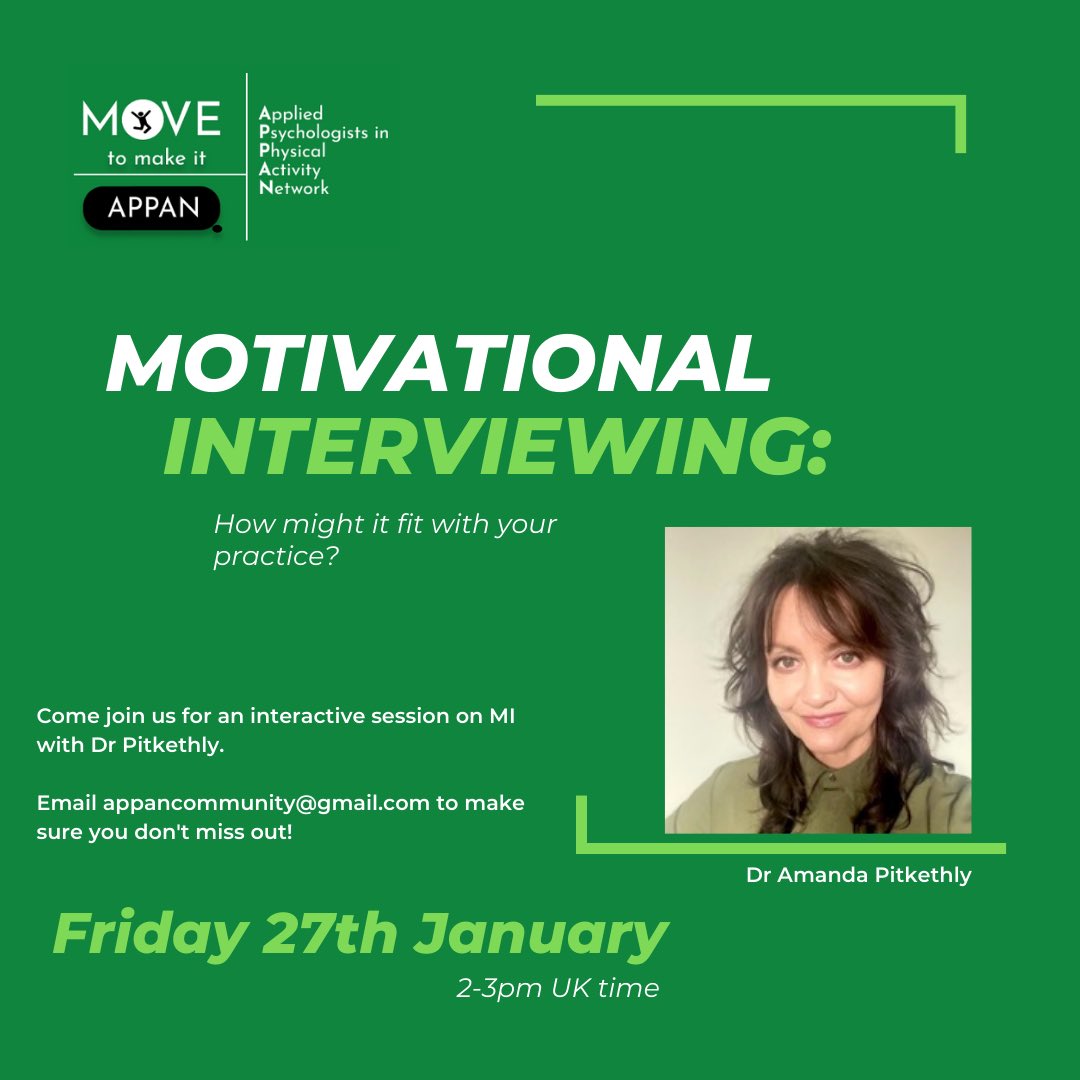 Applied Psychologists in Physical Activity Network tweet media