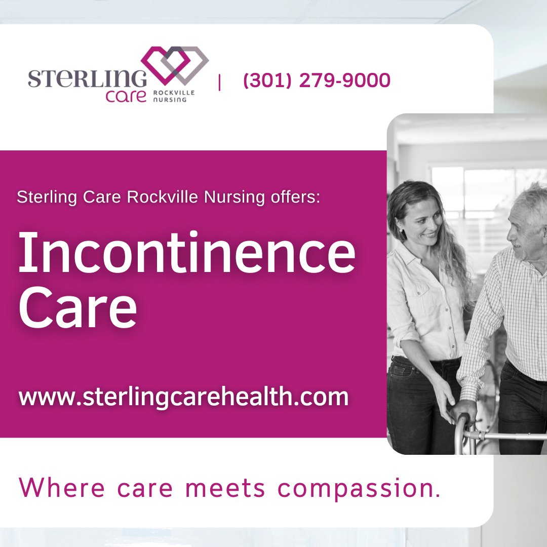 When you're dealing with incontinence, there's no need to feel embarrassed. 

Sterling Care Rockville Nursing provides incontinence care so that you can focus on what matters most—being the best parent, spouse, or friend that you can be.

#RockvilleNursing #IncontinenceCare