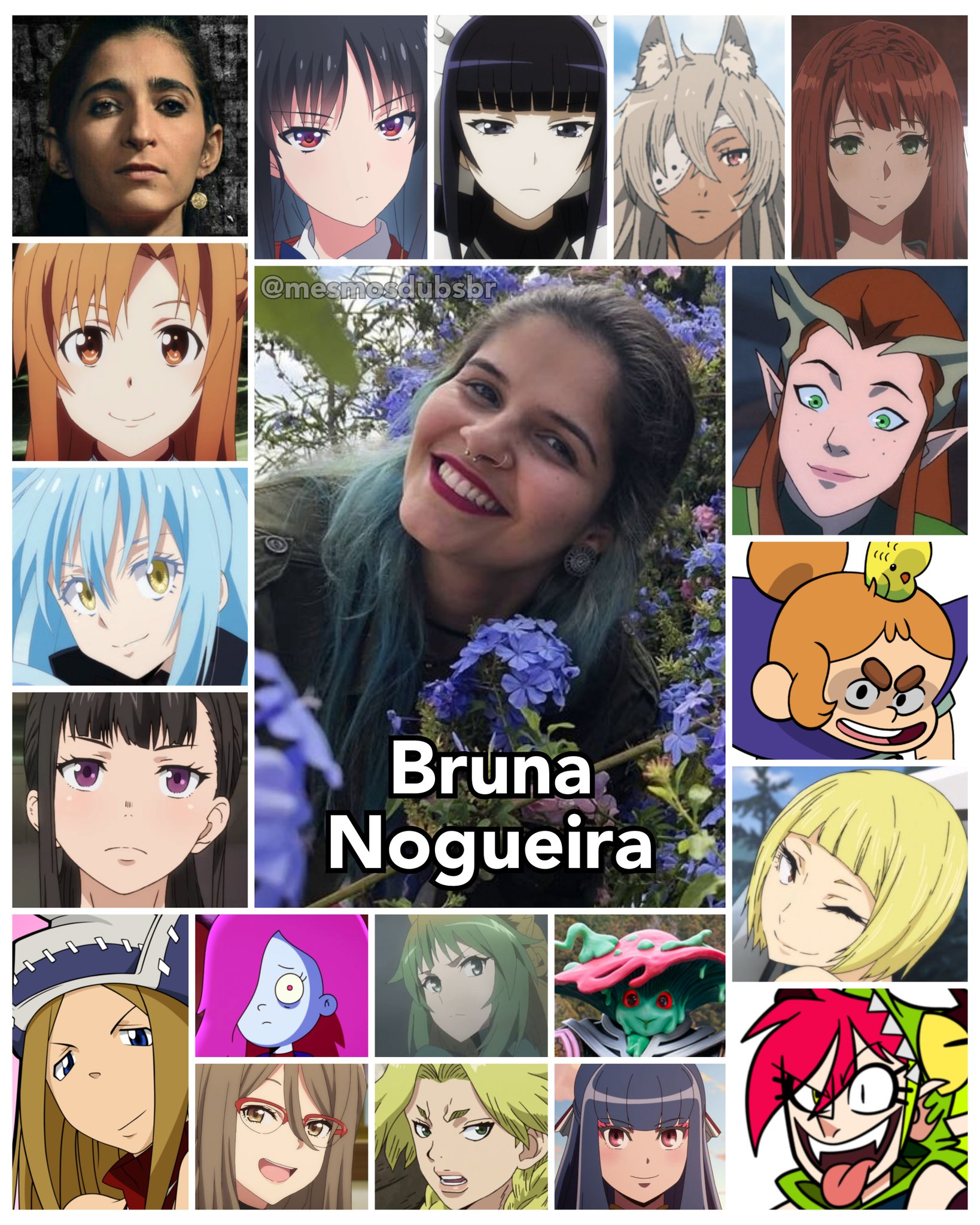 Personagens Com os Mesmos Dubladores! on X: Uma excelente dubladora de  tempos recentes, a fantástica Bruna Nogueira tem se destacado com trabalhos  muito bons! Bruna é conhecida por dublar a Asuna em