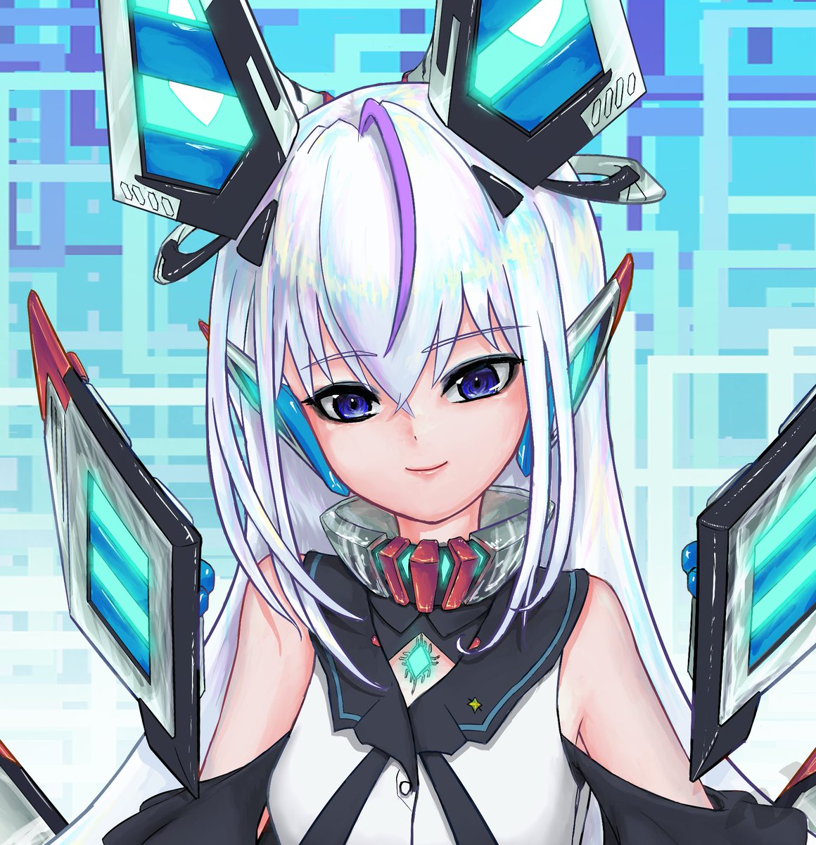 「#電脳深界N シエラちゃんの設定画、最新verです! 」|Ｎ　(・〜・）のイラスト