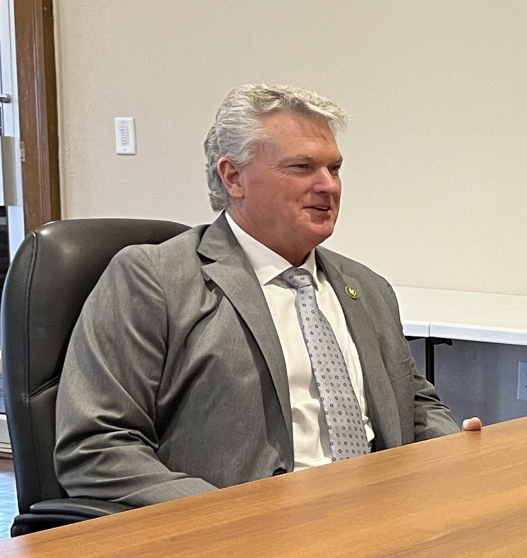 Congressman Mike Collins stopped by the Chamber Office on Tuesday to talk about his new role before he went to speak at Jackson-Butts County Rotary Club meeting.