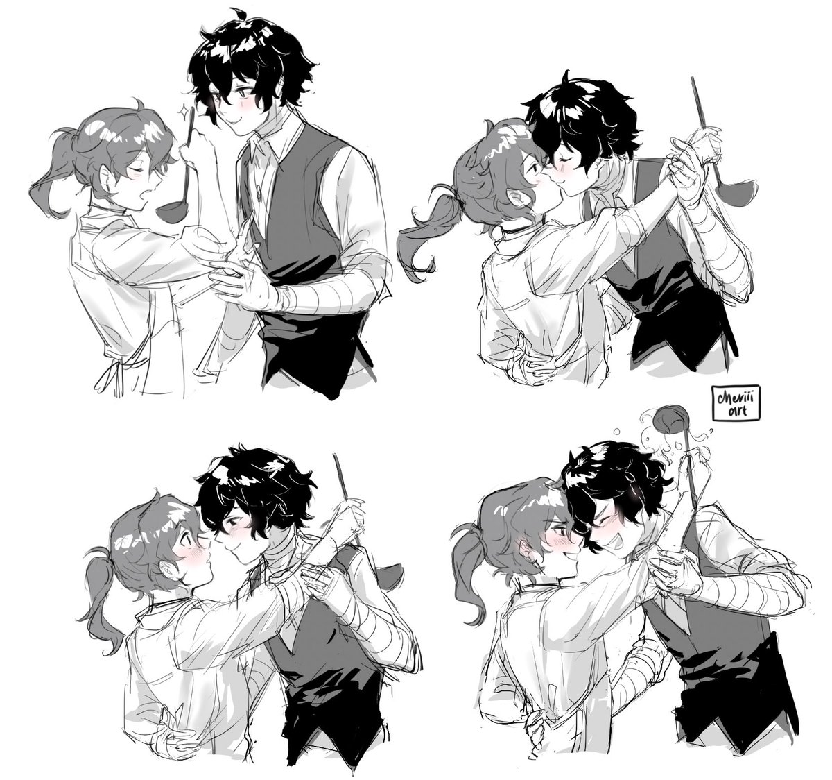 cheriiiart's tweet image. Drawing this killed my family #soukoku #bsd