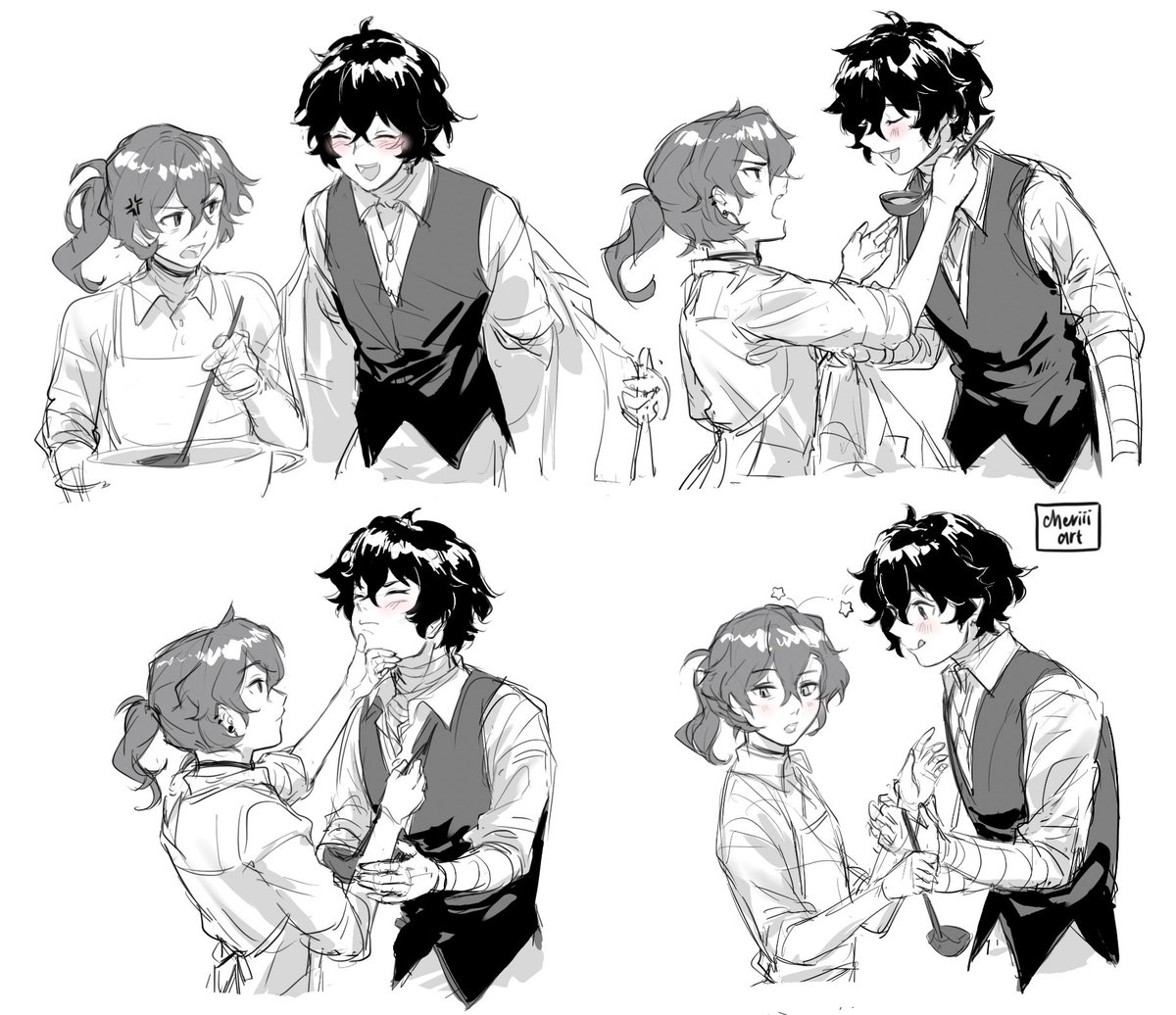 cheriiiart's tweet image. Drawing this killed my family #soukoku #bsd