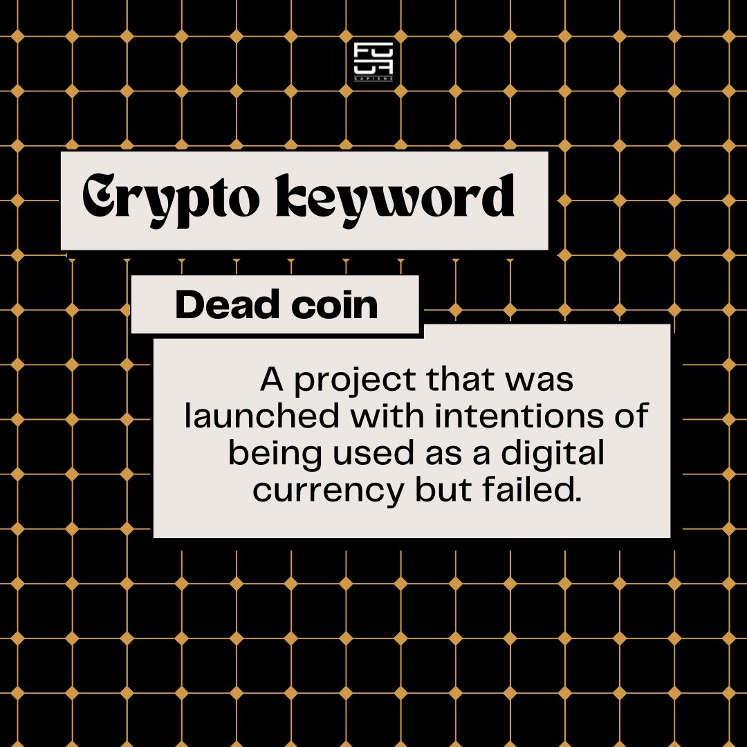 When last did you add to your crypto keyword dictionary? Ever heard of a dead coin? 🤷‍♀️
#Web3 #Crypto