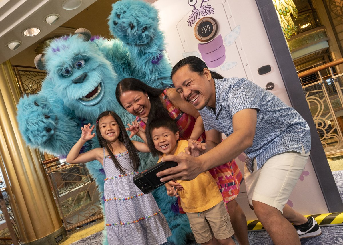 DisneyParks's tweet photo. Check out this first look at Pixar Day at Sea aboard @DisneyCruise Line! ✨ 🚢 On select sailings on the Disney Fantasy through March, get ready to experience a full day of Pixar fun with meet-and-greets, dance and pool parties, and special activities for everyone in the family! https://t.co/Thk4MBDFGo