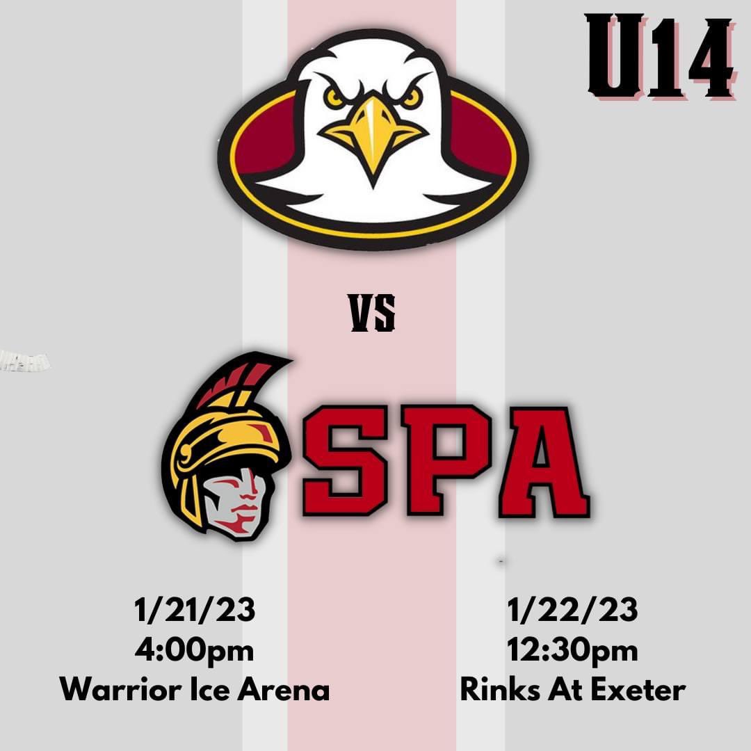 SPAhockeyNH's tweet photo. Here is this SPA weekend schedule! Good luck to our U15 team taking part in the United Tier 1 Showcase today!
#LetsGoSPA https://t.co/wVIGyEaEsi