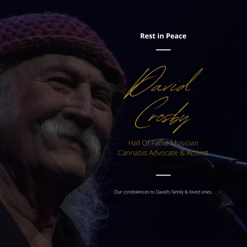 CanopyGrowth's tweet photo. Our condolences on the passing of David Crosby, legendary entertainer and advocate of the cannabis industry.

We had the privilege to sit down with David in 2020 to chat his hopes for legalization, decriminalization, and the role that cannabis has played in his career.