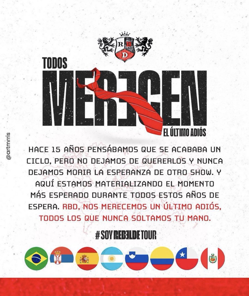 RBDWAOficial's tweet photo. No pares nunca de soñar 🎶❤️
Los países de Latinoamerica y Europa merecen despedir por última vez a @RBD_oficial ! Los amamos y los esperamos con los brazos abiertos 🙏🏼❤️🥹 #SoyRebelde #QueremosaRbdEnSudamerica #RBDISBACKARG 🌎🇦🇷  @billyrosas @RBDGlobalFan @T6Hent https://t.co/HVmXA21zZl