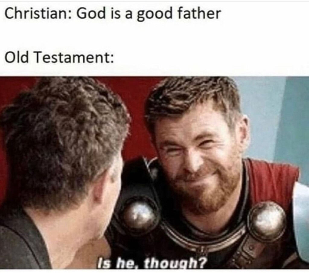 confusianity's tweet photo. Kill your son, Abraham! No wait, never mind. (I will kill my own son though. It's the only way I can even look at you scummy people. Love you though.) #WHAT #confusianity #atheistmemes #atheisthumor #atheism #atheist #atheistsofinstagram #atheismftw #agn… https://t.co/vnH4tQ6NOI https://t.co/giTLP9641L