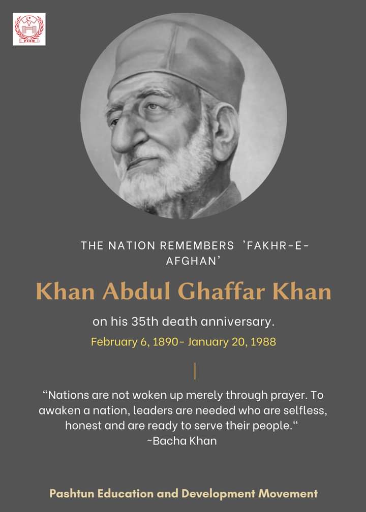 NaseebKhanMand3's tweet photo. Bacha Khan great fighting personalty of the 20th century.He built schools,fought tirelessly with other friends for elimination of superstitions,hostility,prejudice among the Pashtun community.He taught resistance through non-violence,patience to his followers.
#BachaKhanWeek2023 https://t.co/v6sSCiZ0JM