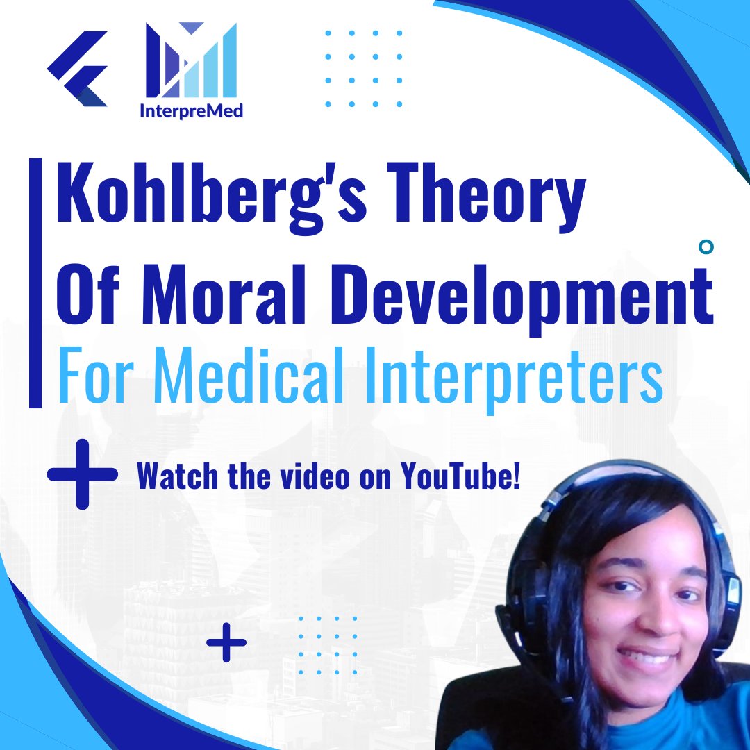 We just posted a new video on our YouTube channel about Kohlberg's Theory of Moral Development for Ethical Decision-Making in Medical Interpretation. 
Link to video: bit.ly/3kxjE9n
#1nt #medicalethics #xl8 #medicalinterpretation #healthcareinterpretation #healthcare