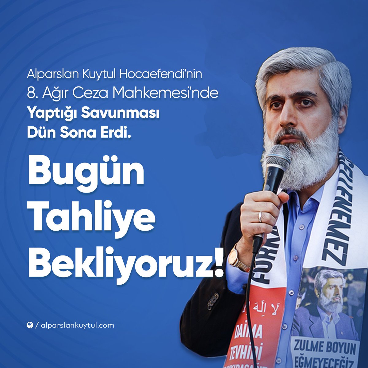 TAHLİYE BEKLİYORUZ!

AlparslanHoca TahliyeEdilsin
#AdanaAdliyesi