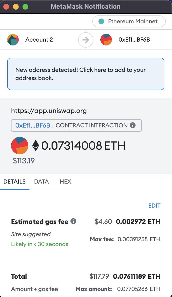 BChillman's tweet photo. Trading on @Uniswap using MM 💀 vs @phantom 😇 https://t.co/UFD2D8bgdT