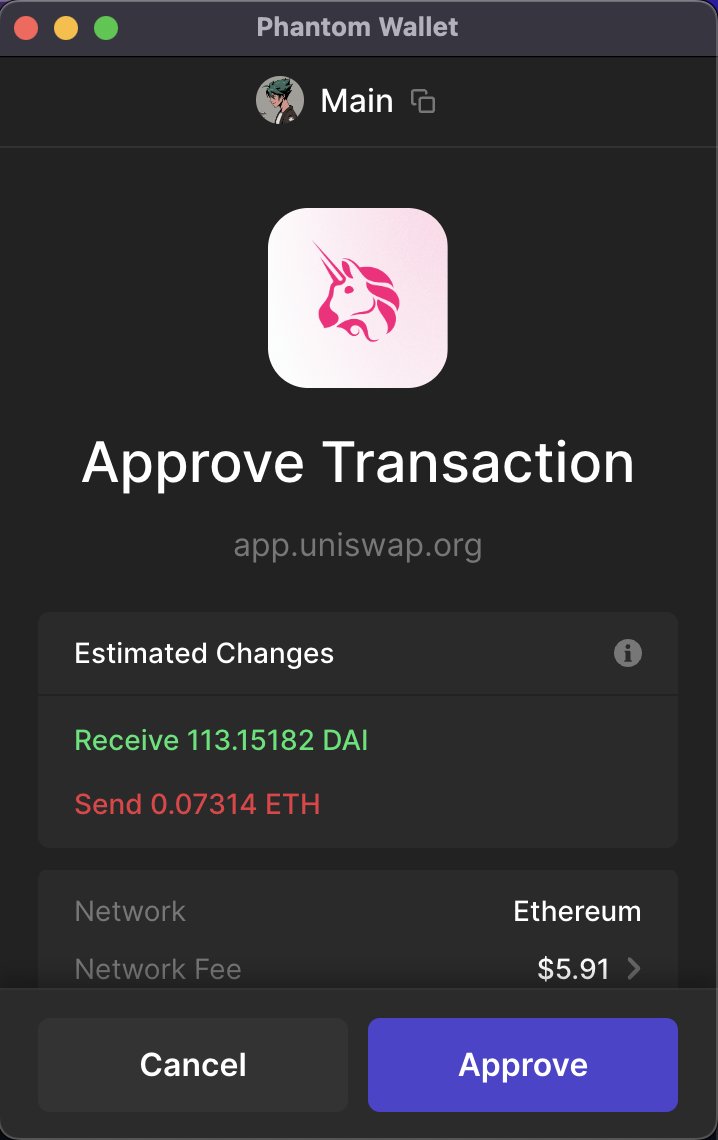 BChillman's tweet photo. Trading on @Uniswap using MM 💀 vs @phantom 😇 https://t.co/UFD2D8bgdT