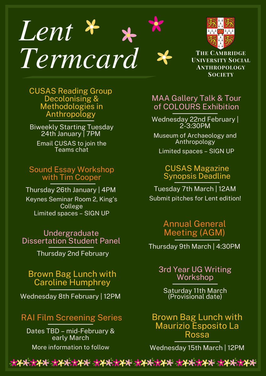 Cambridge University Social Anthropology Society tweet media