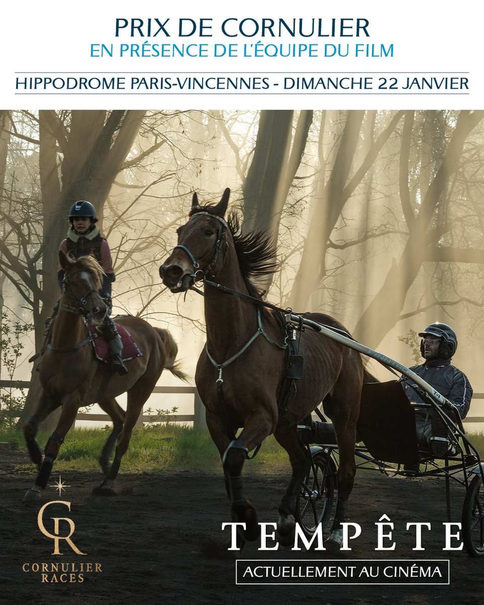 L'équipe de #Tempête sera présente ce dimanche 22 janvier au <a href="/Vincennes_Hippo/">Paris-Vincennes Hippodrome</a> à l'occasion du #PrixDeCornulier. #PioMarmaï y remettra un trophée ! 
#Tempête, un film de #ChristianDuguay, actuellement au cinéma : tempete-seances.com
<a href="/NolitaCinema/">Nolita</a> <a href="/TF1Studio/">STUDIO TF1 Cinéma</a> <a href="/Pictanovo/">Pictanovo</a> <a href="/LeTrot/">Trotteur Français</a>
