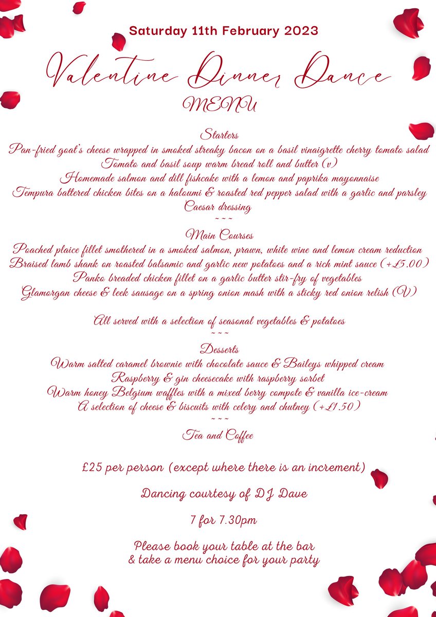 Valentine's 😍  Saturday 11th February - dinner &amp; DJ - enjoy a great night 💕 #valentines #nightout #enjoylife #staffsgolf