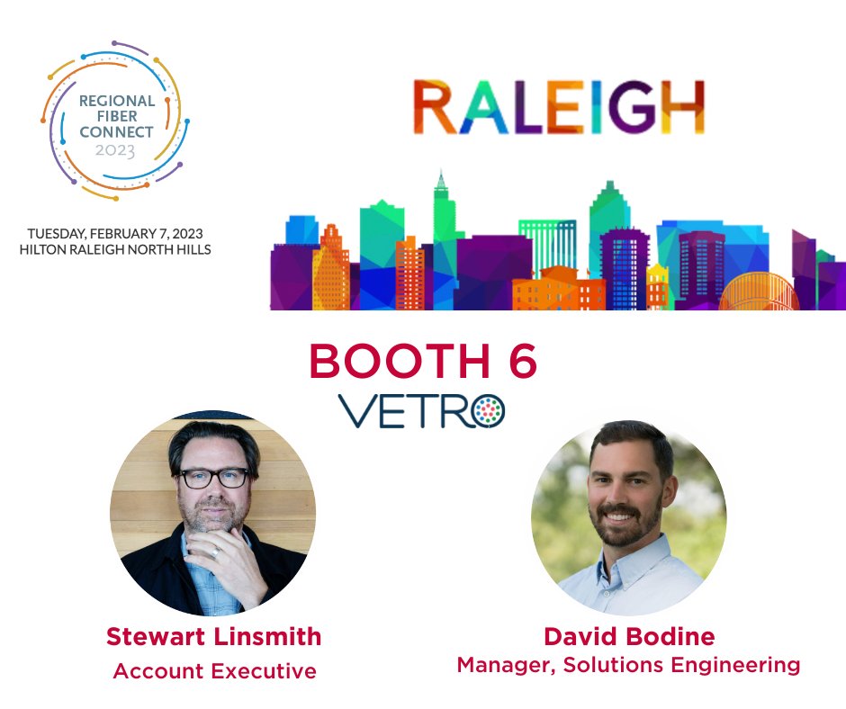 vetrofibermap's tweet photo. Stewart Linsmith and David Bodine will be in Raleigh, NC on February 7th for the @fiberbroadband #RegionalFiberConnect

Also plan to be in Raleigh? Reach out here to meet up!

#fibernetwork #fibernetworkmanagement #ftth #broadband https://t.co/Qpd1yPUJ9f