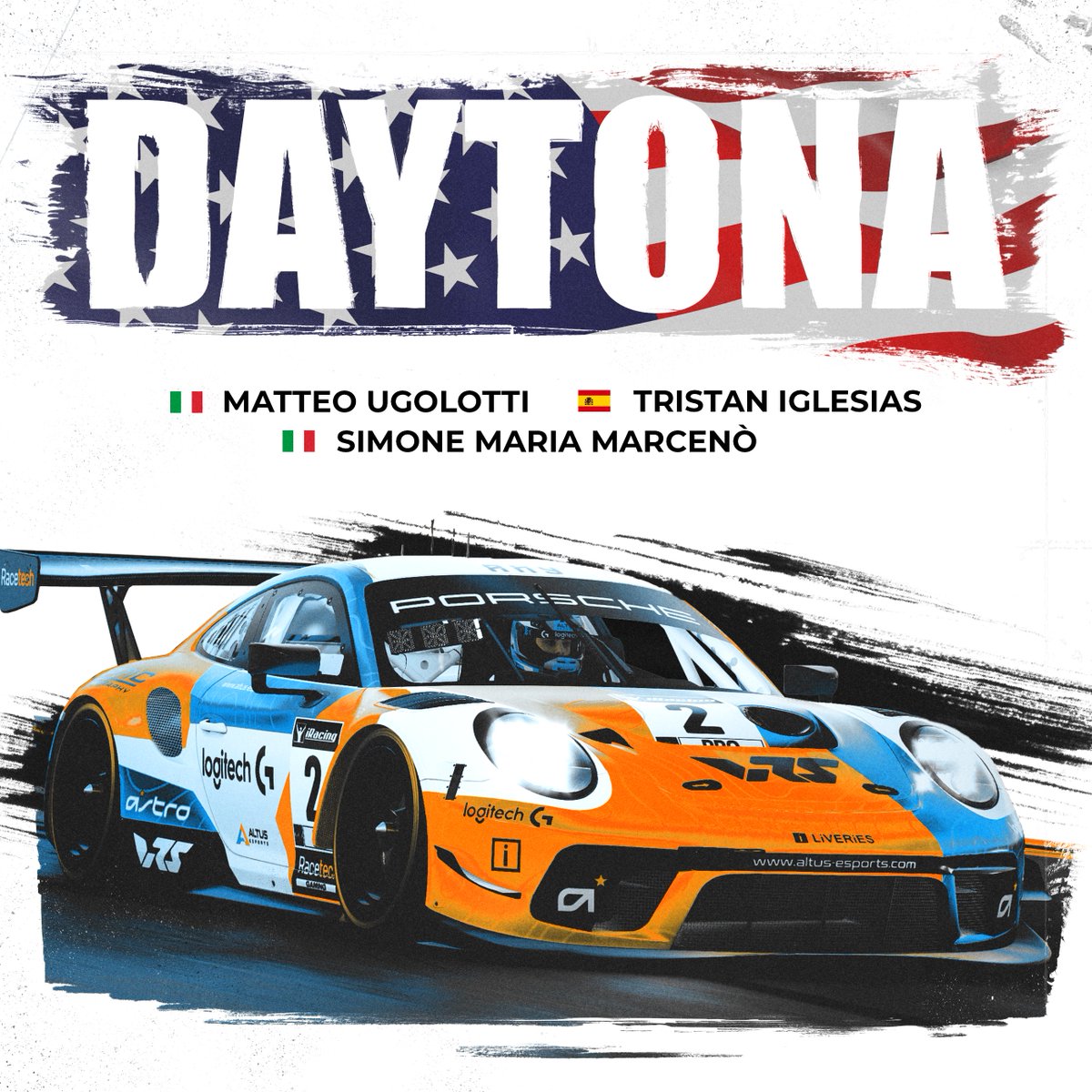 Altus_Esports's tweet photo. Tomorrow we're gonna send it for the first major event of 2023 in the @iRacing 24H Daytona powered by @vcoesports.

Let's go @Matteo_Ugolotti @Troskk &amp; @simonemarceno27 💪

#WeAreAltus #vcograndslam #Ragards https://t.co/jBKvmhR35L