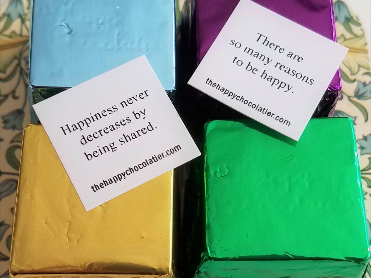 As we head into the weekend, some inspiring thoughts from inside our truffle Cubze. #spreadchocolatehappiness #chocolate #happiness #inspiration #weekend