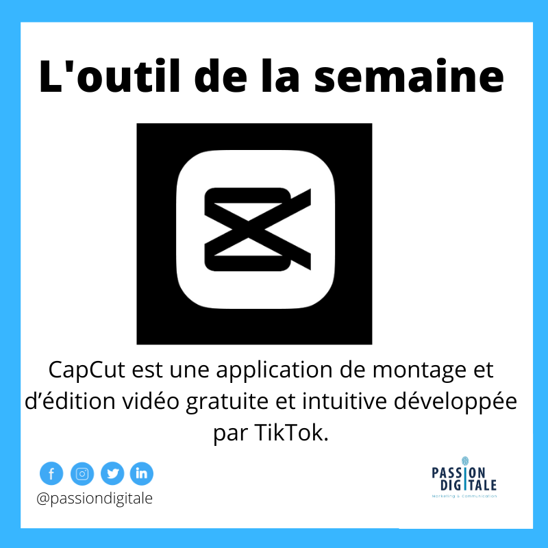 passiondigitale's tweet photo. 𝐋'𝐨𝐮𝐭𝐢𝐥 𝐝𝐞 𝐥𝐚 𝐬𝐞𝐦𝐚𝐢𝐧𝐞

CapCut est une application de montage développée par  TikTok.

⁣⁣⁣⁣⁣⁣⁣⁣⁣⁣⁣⁣⁣⁣⁣⁣⁣⁣⁣⁣⁣⁣⁣⁣#marketingdigital #formation #reseauxsociaux #entrepreneuriat #digitalmarketing #communicationdigitale #webmarketing  #Tiktok https://t.co/wd4NBhxiGp