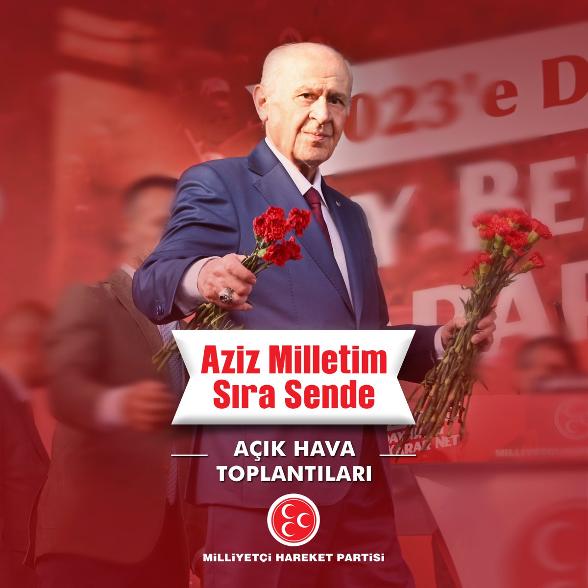 Cumhur İttifakı’na verilen her oy Türk ve Türkiye Yüzyılına destek, zalimlere tepki, teröristlere ceza, huzura davet, bereket ve güvenliğe çağrıdır. Nihayetinde ve nitekim 2023 seçimlerinde kullanacağımız ana sloganla sesleniyorum: “AZİZ MİLLETİM SIRA SENDE.”