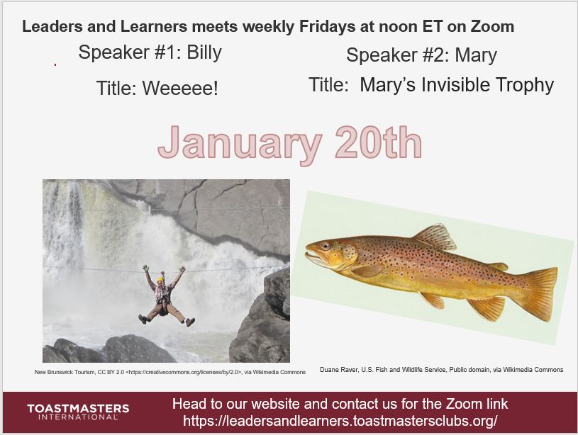 Join us and be entertained today! #LunchBreak #GoodVibes #publicspeaking #Toastmasters