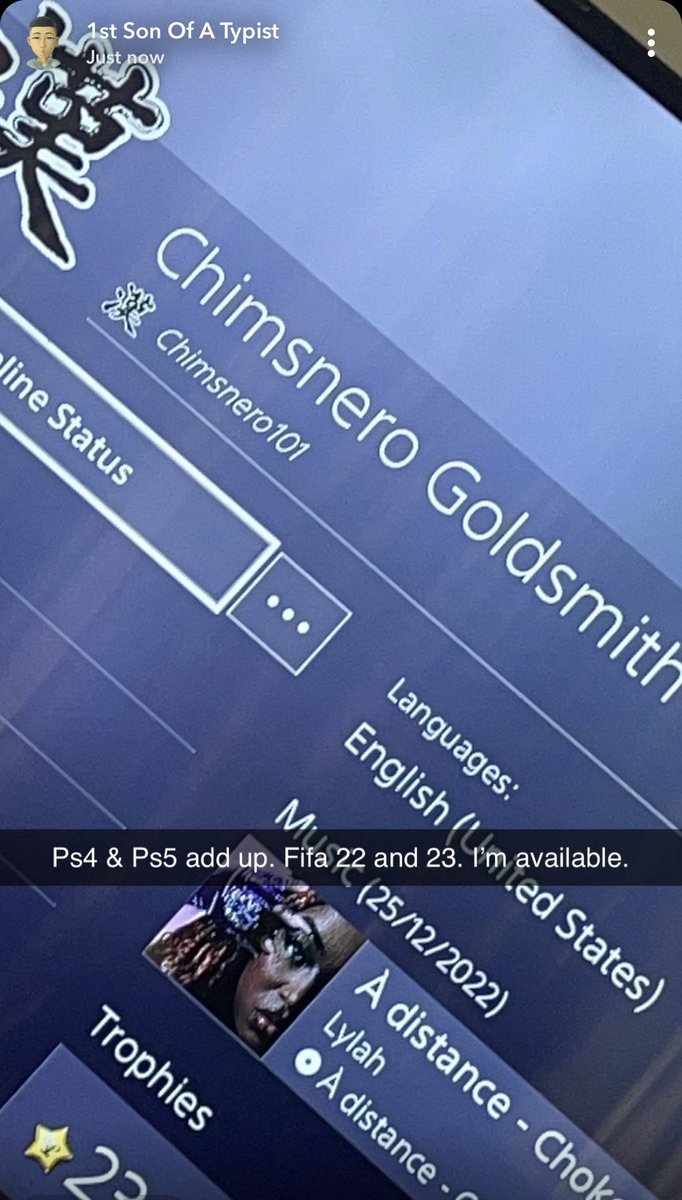 Chimsnero101's tweet photo. Add me on PS5 and Ps4. Fifa 23 or 22, let’s play. https://t.co/QsRZGRLkYM