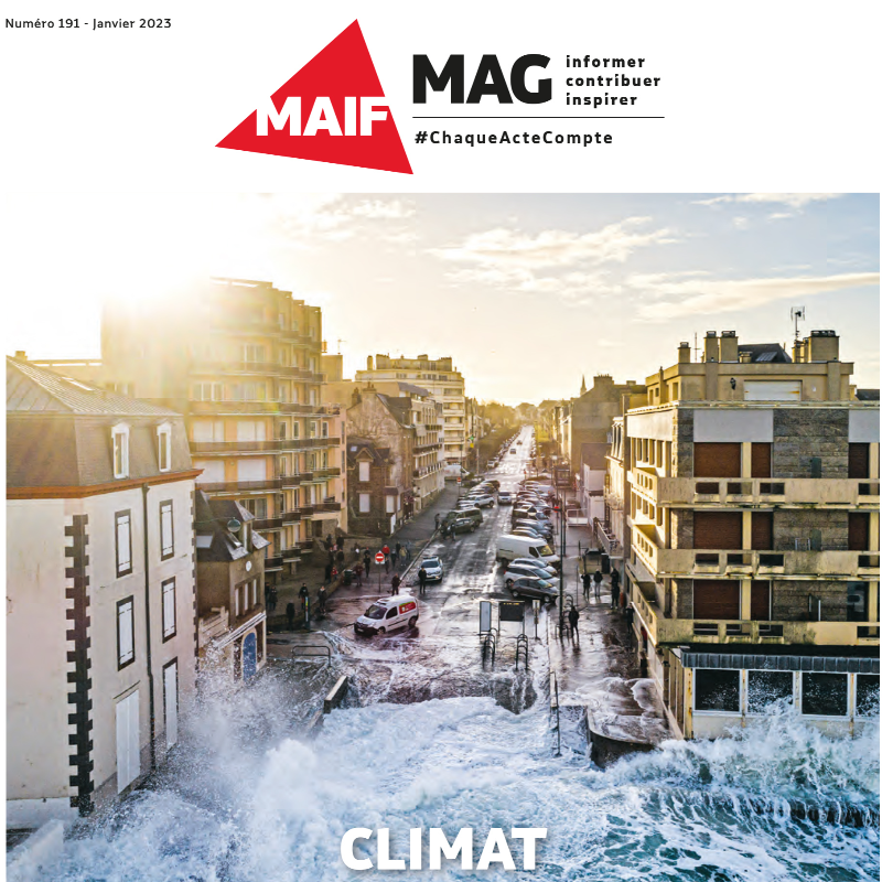 MAIF's tweet photo. DĂ©couvrez le dossier « Climat, anticiper la vague » dans notre dernier #MAIFMag đ