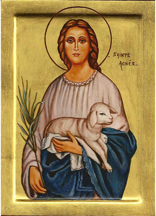 bisbatgirona's tweet photo. 😇 #Santoral 21/1/23: Auguri, Eulogi, Fructuós, Meinrad, Patroci, Agnès (advocada de les noies joves i de les #núvies. Invocada per obtenir la #puresa -a la imatge-), Ermenburga, Lutgarda. https://t.co/SsrmufUpI4