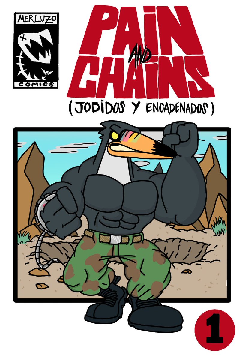 THETRUEFLX's tweet photo. @underbrain El año pasado saqué el primer número de PAIN AND CHAINS, un comic de peleas, monstruos, luchas con gente rara que está encadenada y desorientada, échale un vistazo primo #painandchains #merluzocomics
https://t.co/OOp4NDHyMj https://t.co/tQGT0Dl6BD
