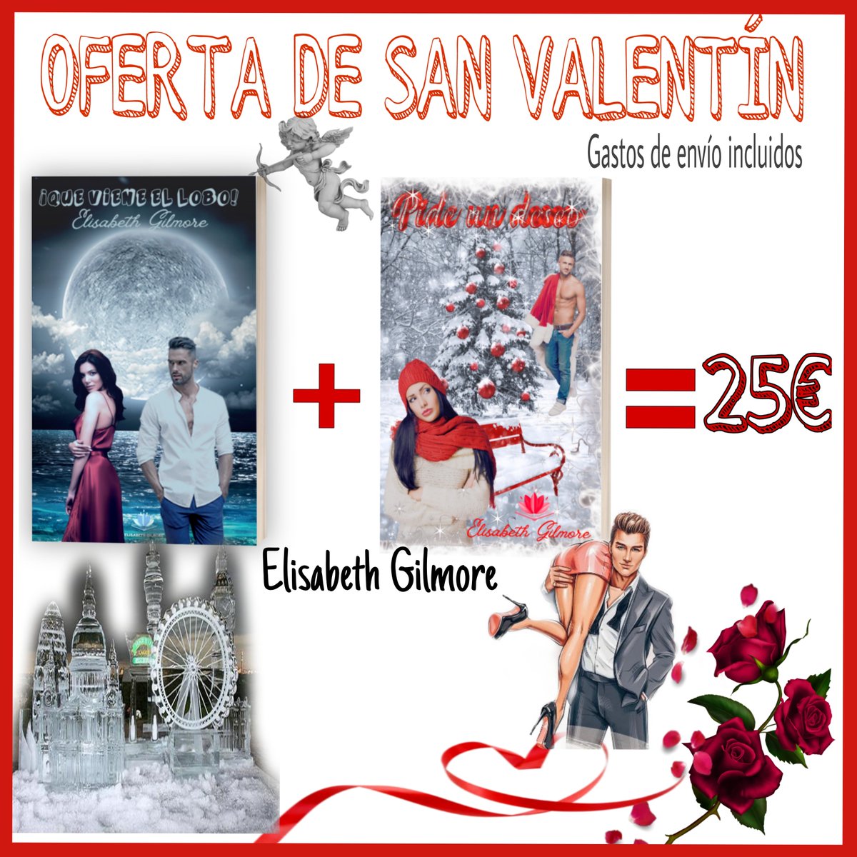 Oferta de San Valentín: 2 comedias románticas con tintes de erotismo más gastos de envío por 25€ dedicadas y con marcapáginas.
Descubre la magia del amor❤️‍🔥
Lee ¡Que viene el lobo! Y Pide un deseo. 
A la venta también en Kindle y Kindle Unlimited.
#libros #comedia  #amor #books