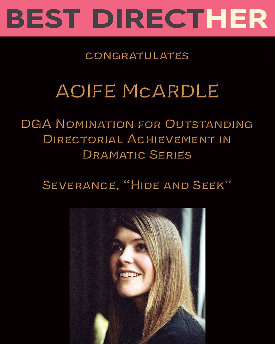 BestDirectHER's tweet photo. Congratulations Aiofe McArdle!
#AoifeMcArdle #DramaticSeries #Severence #AppleTV #DGAAwards #BestDirectHer #FemaleDirector #HireHer #DirectorsLife #TVDirector #UnitedKingdom https://t.co/RIB4oBlW8h