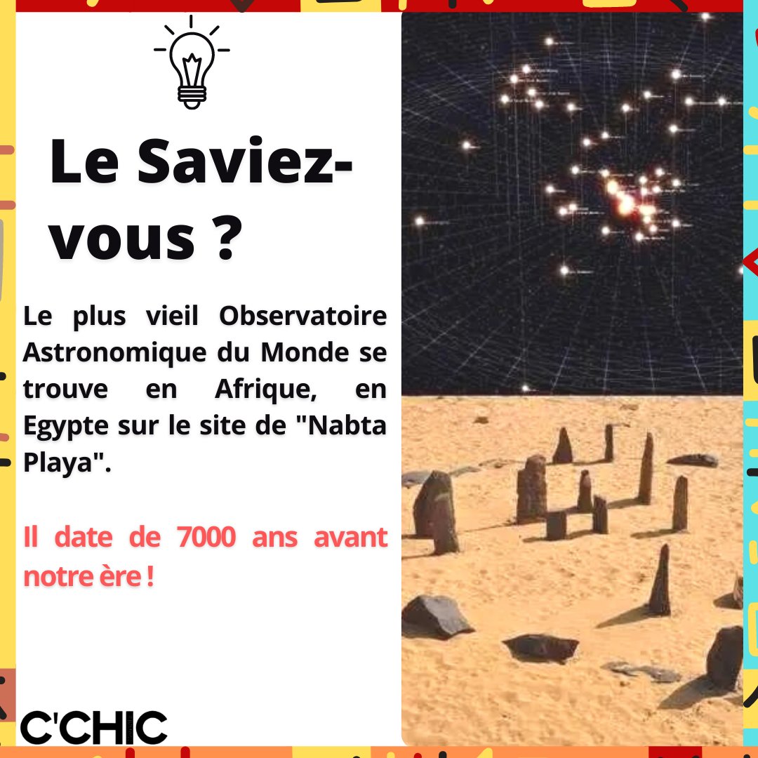 🧠 Petit point Culture 🧠  
🗿  Le Site Nabta Playa a été construit par les peuples Anu et Ta-Seti afin d'observer les Astres pour comprendre le rythme des Saisons 
🏞️  Ces deux peuples sont parmi les premiers habitants de la Vallée du Nil. 
🌍 Les Ancetres de nos Ancetres !