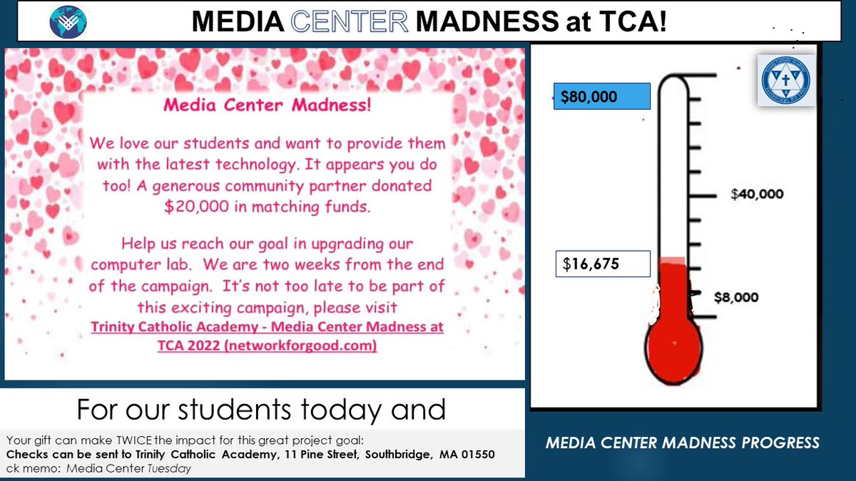 TCAElementary's tweet photo. You can double your impact with a donation now!  https://t.co/x3XYLsrLqe https://t.co/FCtFhcJilf