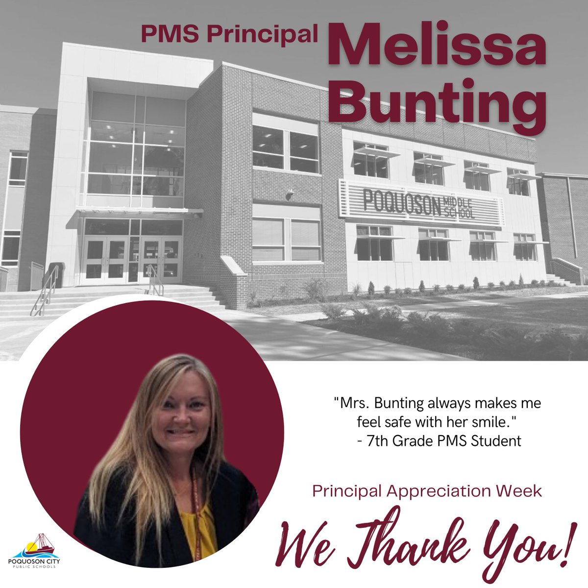 PoquosonSchools's tweet photo. Poquoson Schools is extremely grateful for our building leadership. We appreciate all of the hard work and love they pour into their buildings!

#PrincipalAppreciationWeek https://t.co/tmfADJ4QPm