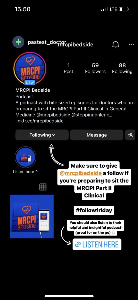 mrcpibedside's tweet photo. Thanks @Pastest for sharing our new Instagram account. You can access it too by clicking this link >> https://t.co/3xv7GWNQct https://t.co/26hV4OEmav