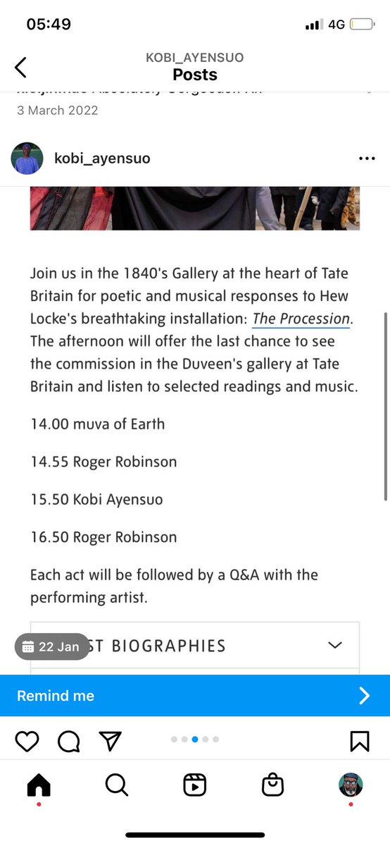 rrobinson72's tweet photo. NEW WORK:This Sunday I’m reading an excerpt of new work @tate_britain that responds to the sublime and spiritual “The Procession” by #HuwLocke. There’s also a QandA. Also you can see @kobi_ayensuo and @muvaofearth .Come down !Scroll for details.
#theprocession #spirits #survival https://t.co/GT0abA7Mdf