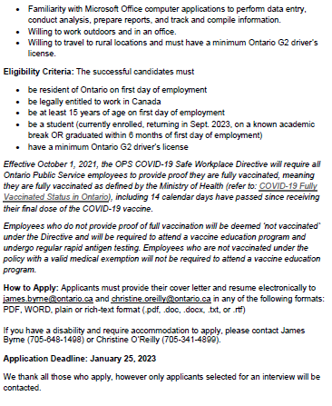 Looking for: two summer students to work as Field Research Assistants on beef and grazing projects with myself and twitterless James Byrne out of the Lindsay office. Applications due January 25th.