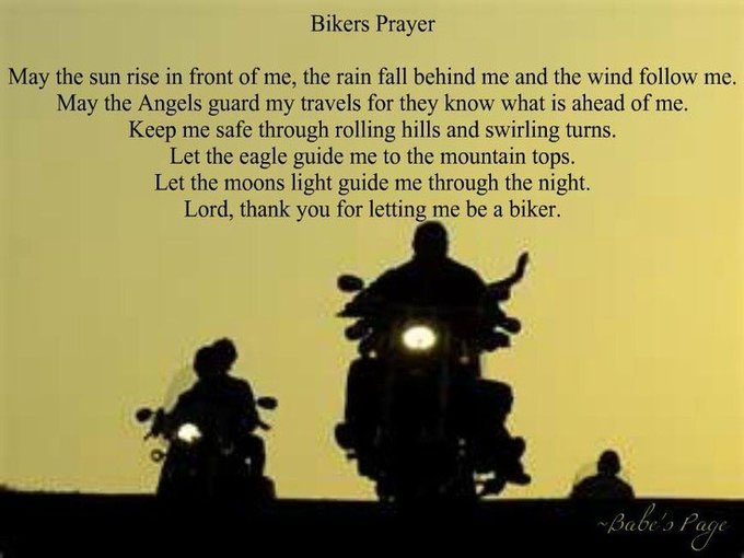 TlrWorldWidellc's tweet photo. If your a biker 🤔 Say this prayer 🙏 it will protect you & save your life on your rides. I love ❤️ my bike 😎 #Bikers #Harley #HarleyDavidson #CustomBikes #Choppers #Hemi #MotorTrend #Mustang #Chevell #Ford #Lambo #HappyFriday #FunDay all the #Glory goes to #GOD. Thank YOU 🙏 https://t.co/Tdo4ObRqgS